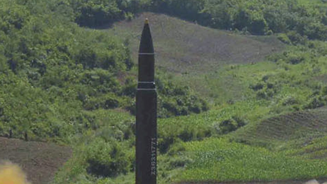 A file picture of a North Korean Hwasong-14 intercontinental ballistic missile test launched last month. Photo: Associated Press