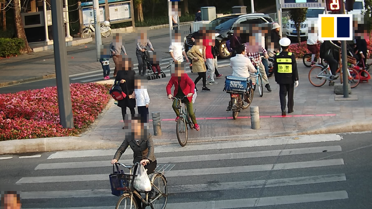 Facial recognition technology used by Shenzhen police to identify jaywalkers